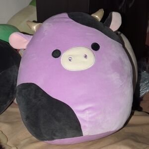 Squishmallows Alexie Purple and Black Cow Plush